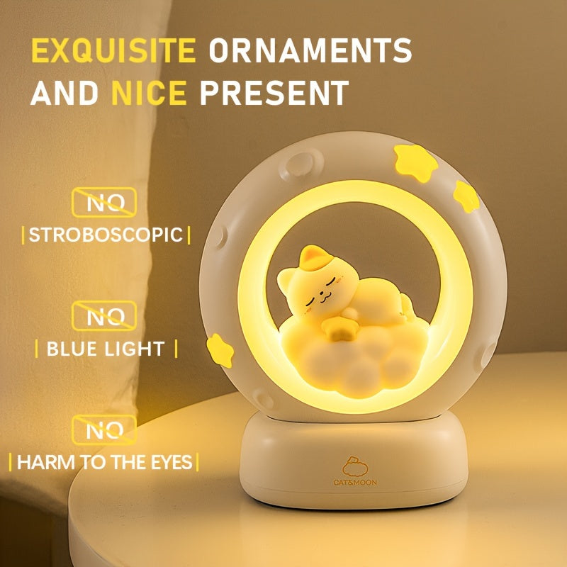 Night Light, Cat Rabbit Reading Lights With Battery, Table Lamp, Room Decor, USB Rechargeable, Cute LED Multicolor Gifts