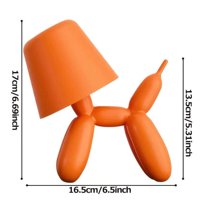 Creative Romantic Colorful Balloon Dog Table Lamp with Touch Switch, Three-color Light, Support for Dimmable Dimming, 2000mAh Storage Battery, Sausage Dog Atmosphere Light, Holiday Hotel Party, Valentine's Day Birthday Gift, Gift Light, Table Lamp
