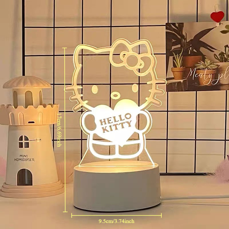 USB Powered Hello Kitty 1pc Modern Warm Color Night Light - Plastic Table Lamp, Desktop Decorative Light for Various Room Types, Wired, No Battery - Home Decoration, Enhance Holiday Atmosphere, Ideal Halloween Christmas Birthday Gift, christmas