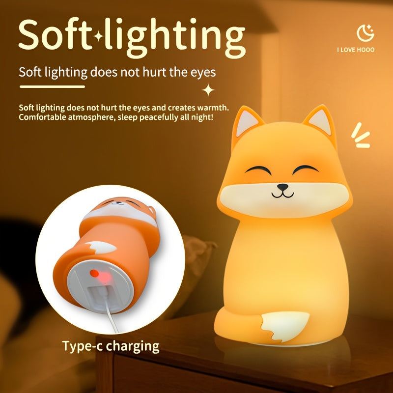A Fox Night Light with Color-Changing Modes And a Timer Function, This Rechargeable Fox Night Light Is Perfect for Bedrooms And Living Rooms, Making It a Fun Home Decoration Suitable for New Year Parties And Valentine'S Day Gifts.