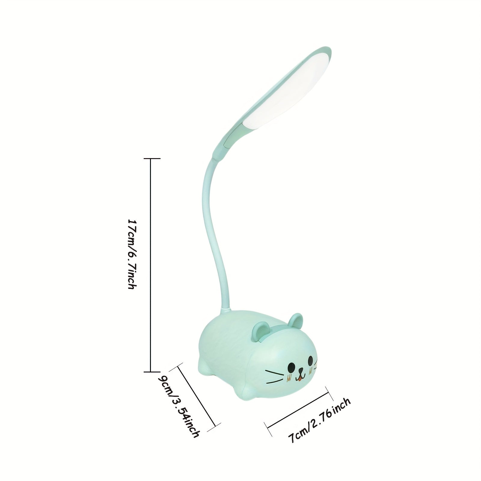 Cute LED Night Light Table Lamp Touch LED Reading Desk Lamp Night Light Rechargeable LED Small Desk Lamp, Adjustable Goose Neck, Dimmable Cute Desk Lamp
