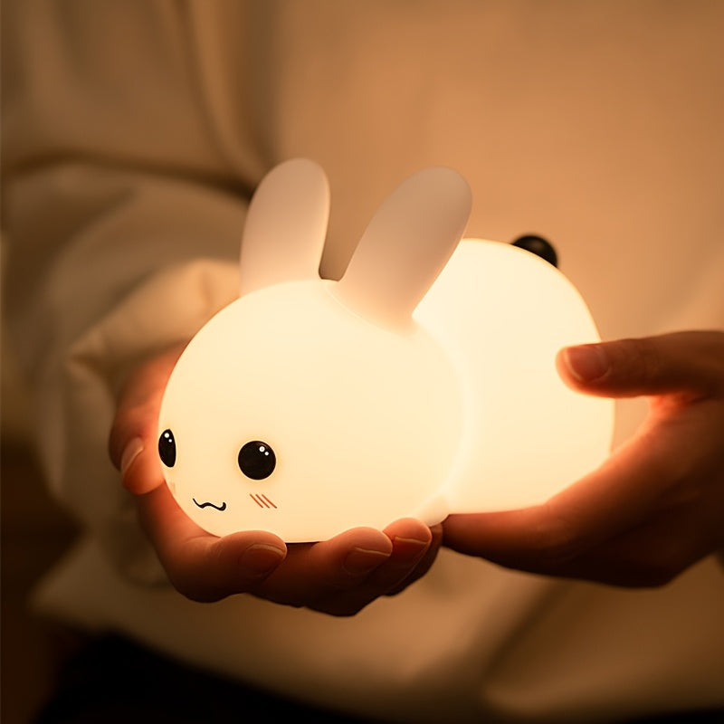 Cute Bunny Night Light, USB Rechargeable Cute Rabbit Night Light With Touch Sensor LED Night Light Adjustable Brightness Warm White Lights Collectible Dolls For Bedroom Collectible Dolls Gifts For Birthday Christmas Valentine'S Day