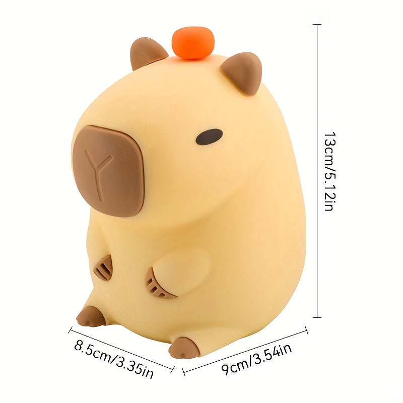 Kapibara Cute Night Light, USB Rechargeable with USB Cable, 1200mAh Long Battery Life, Great for Room Ambiance, Everyone Will Love It, Relaxing Gift Idea, USB Lighting Fixture, Computer Accessories & Peripherals