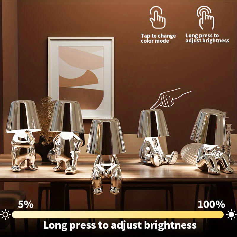 LED cordless desk lamp, battery-powered lamp, USB-charged night lamp, portable dining room, bedroom, tea table, outdoor camping, bar, brightness