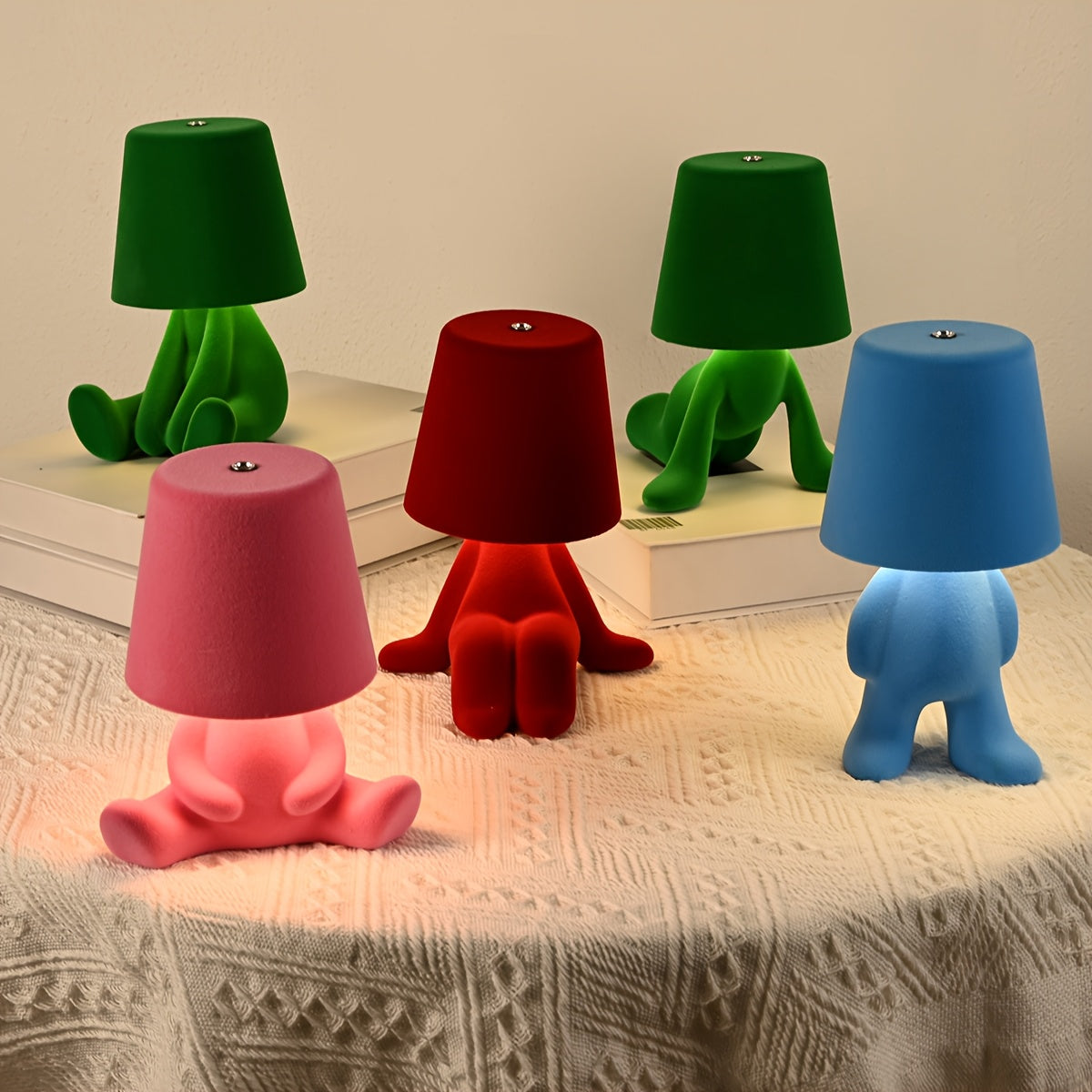 [NewAoNaSen Cute Lamp] NewAoNaSen Cute Cartoon Plush Doll Desk Lamp | Adjustable 3-Color Touch Switch, Portable Rechargeable 1200mAh Battery, Adorable Animal Design for Bedroom & Living Room Decor, Valentine's Gift