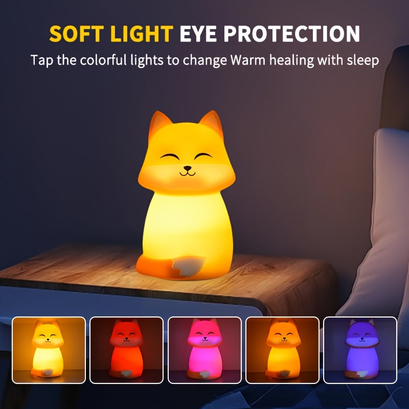A Fox Night Light with Color-Changing Modes And a Timer Function, This Rechargeable Fox Night Light Is Perfect for Bedrooms And Living Rooms, Making It a Fun Home Decoration Suitable for New Year Parties And Valentine'S Day Gifts.