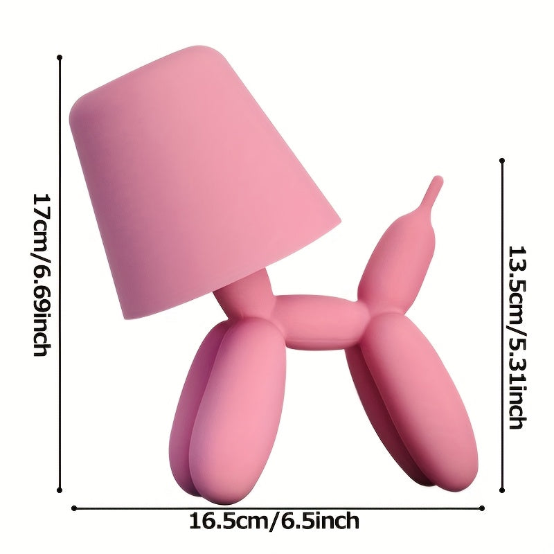 Creative Romantic Colorful Balloon Dog Table Lamp with Touch Switch, Three-color Light, Support for Dimmable Dimming, 2000mAh Storage Battery, Sausage Dog Atmosphere Light, Holiday Hotel Party, Valentine's Day Birthday Gift, Gift Light, Table Lamp
