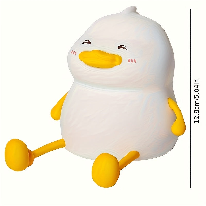 Adorable Fatty Duck Tap Lamp - USB Rechargeable Adjustable Brightness Night Light with Cute Cartoon Design, Soft Glow for Bedroom Decor, Creative Birthday Gift for Home & Office, Duck Decor, Playful Design, Durable Plastic