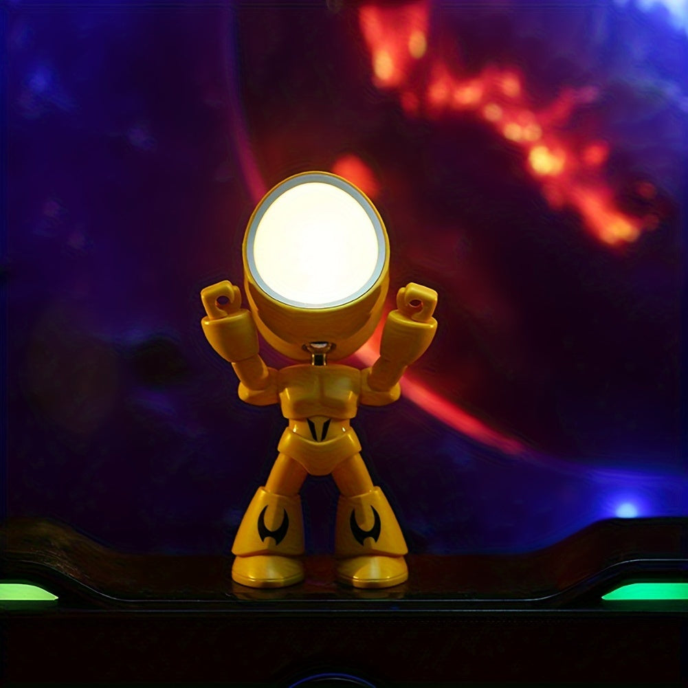 [Cute Robot Night Light] Cubidupi 1 Mini LED Cartoon Cute Robot Night Light, Desktop Decoration, Desk Lamp, Ideal Holiday Gift For Halloween, Christmas, Thanksgiving, New Year