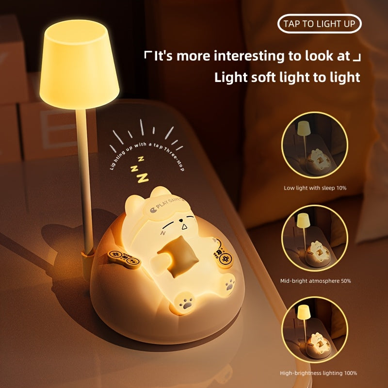 3 Brightness Levels Adjustable USB Charging Portable Night Light for Bedroom Bedside, Dormitory Sleep Companion LED Ambient Light, Christmas, Father'S Day, Mother'S Day, Thanksgiving Day, Valentine'S Day, Birthday, Festival Gift Desk Lamp