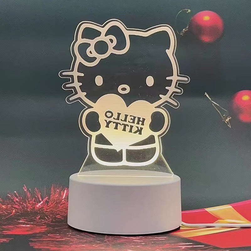 USB Powered Hello Kitty 1pc Modern Warm Color Night Light - Plastic Table Lamp, Desktop Decorative Light for Various Room Types, Wired, No Battery - Home Decoration, Enhance Holiday Atmosphere, Ideal Halloween Christmas Birthday Gift, christmas