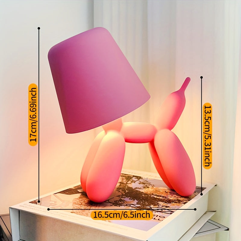 Creative Romantic Colorful Balloon Dog Table Lamp with Touch Switch, Three-color Light, Support for Dimmable Dimming, 2000mAh Storage Battery, Sausage Dog Atmosphere Light, Holiday Hotel Party, Valentine's Day Birthday Gift, Gift Light, Table Lamp