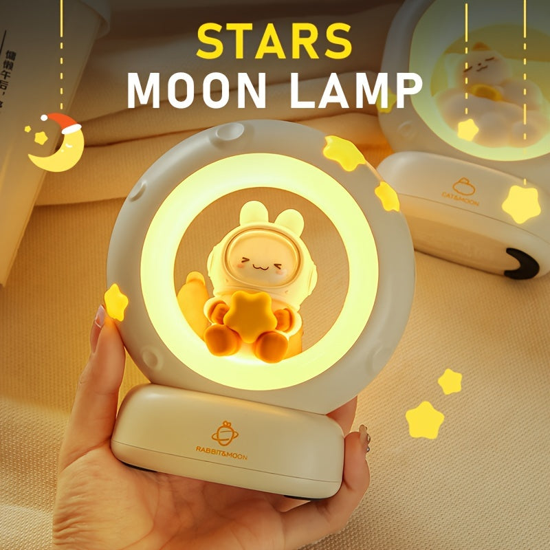 Night Light, Cat Rabbit Reading Lights With Battery, Table Lamp, Room Decor, USB Rechargeable, Cute LED Multicolor Gifts