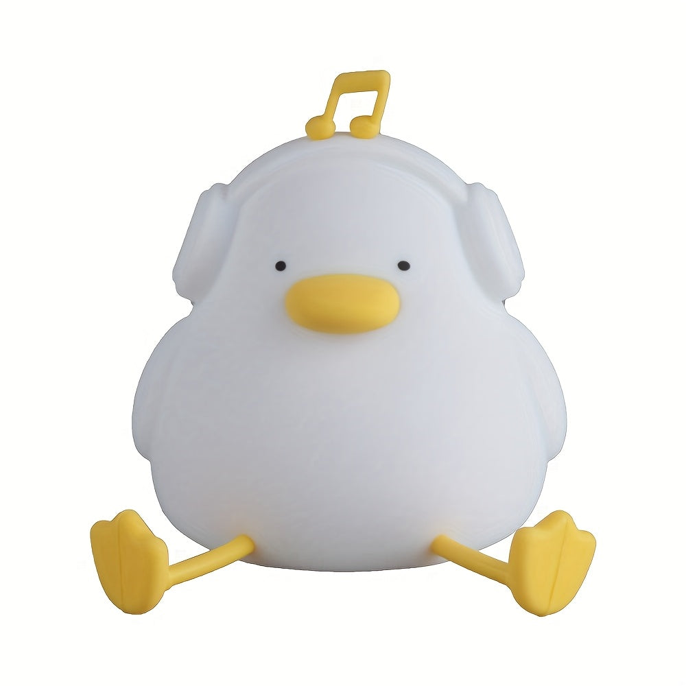 1pc Musical Duck Clap Light, RGB Colorful Night Lamp with Timer Function and Soft Eye-Protection Glow – Perfect Bedside or Gift for Friends, Mood Lighting, Room Decor, Decorative Light, Playful Design, Durable Build, Touch Control, Portable Light,