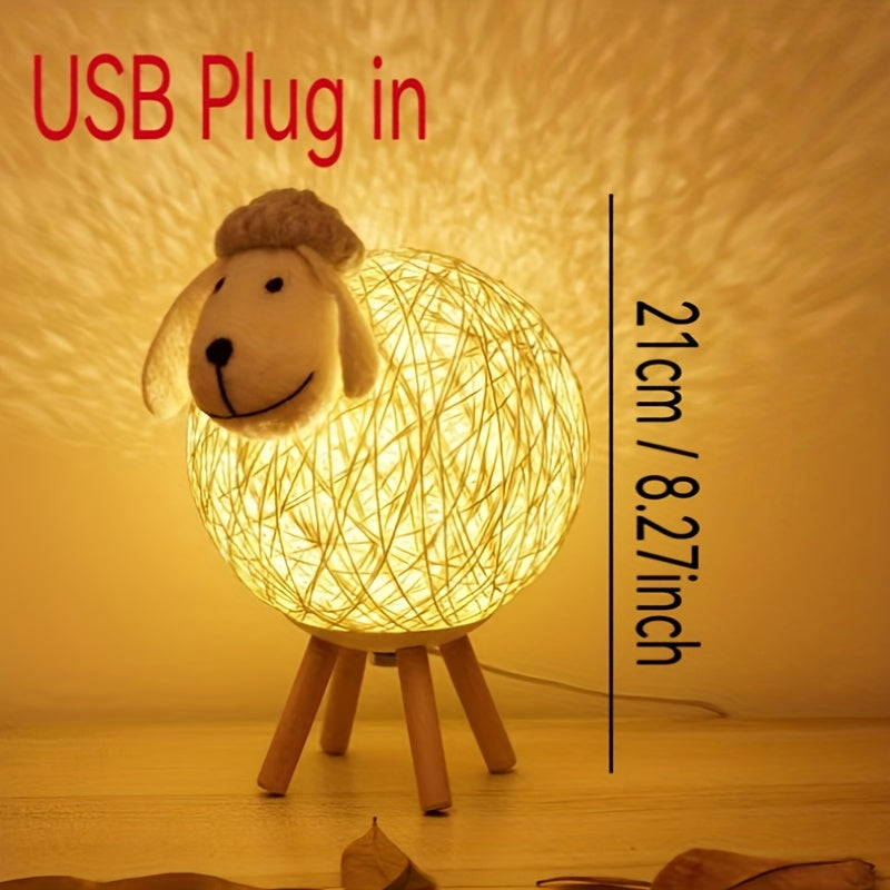 Creative Artistic Sheep-Shaped LED Table Lamp - Plug-In Night Light for Bedroom, Living Room - Ideal Holiday & Birthday Gifts, No Battery Included