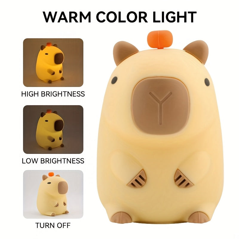 Kapibara Cute Night Light, USB Rechargeable with USB Cable, 1200mAh Long Battery Life, Great for Room Ambiance, Everyone Will Love It, Relaxing Gift Idea, USB Lighting Fixture, Computer Accessories & Peripherals