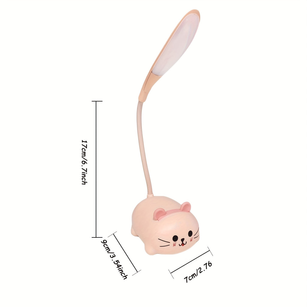 LED Night Light Lamp, Mini Cat Table Lamp, Portable LED Night Light, Cute Desk Lamp, Foldable USB Rechargeable Reading Light For Bedroom