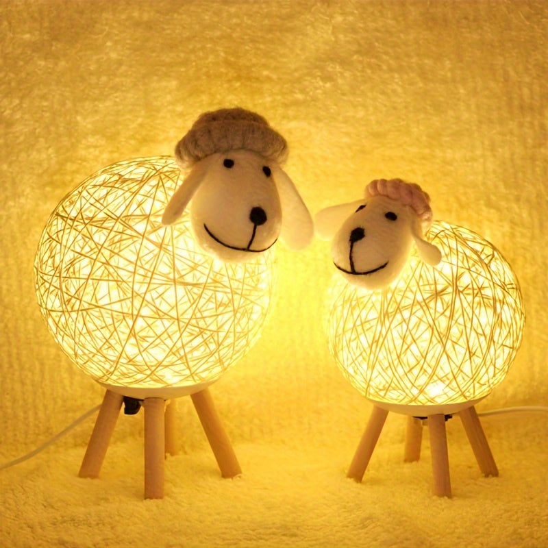 Creative Artistic Sheep-Shaped LED Table Lamp - Plug-In Night Light for Bedroom, Living Room - Ideal Holiday & Birthday Gifts, No Battery Included