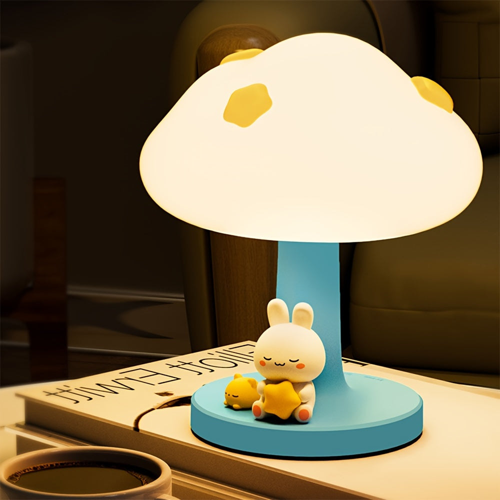 1 Cloud-Shaped USB Rechargeable Night Light with Touch Control - 3 Adjustable Brightness Levels, Indoor LED Desk Lamp for Bedroom, Living Room, Office, and Kids' Room, Relaxation Ambiance, Soft Glow, Relaxation Ambiance Lamp | Playful Design | USB