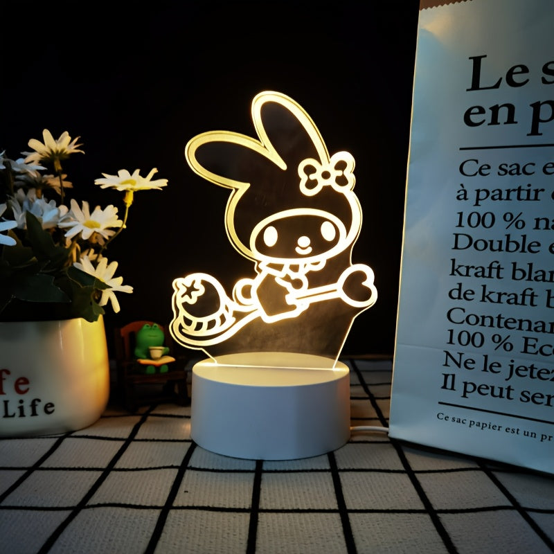 USB Powered Hello Kitty 1pc Modern Warm Color Night Light - Plastic Table Lamp, Desktop Decorative Light for Various Room Types, Wired, No Battery - Home Decoration, Enhance Holiday Atmosphere, Ideal Halloween Christmas Birthday Gift, christmas