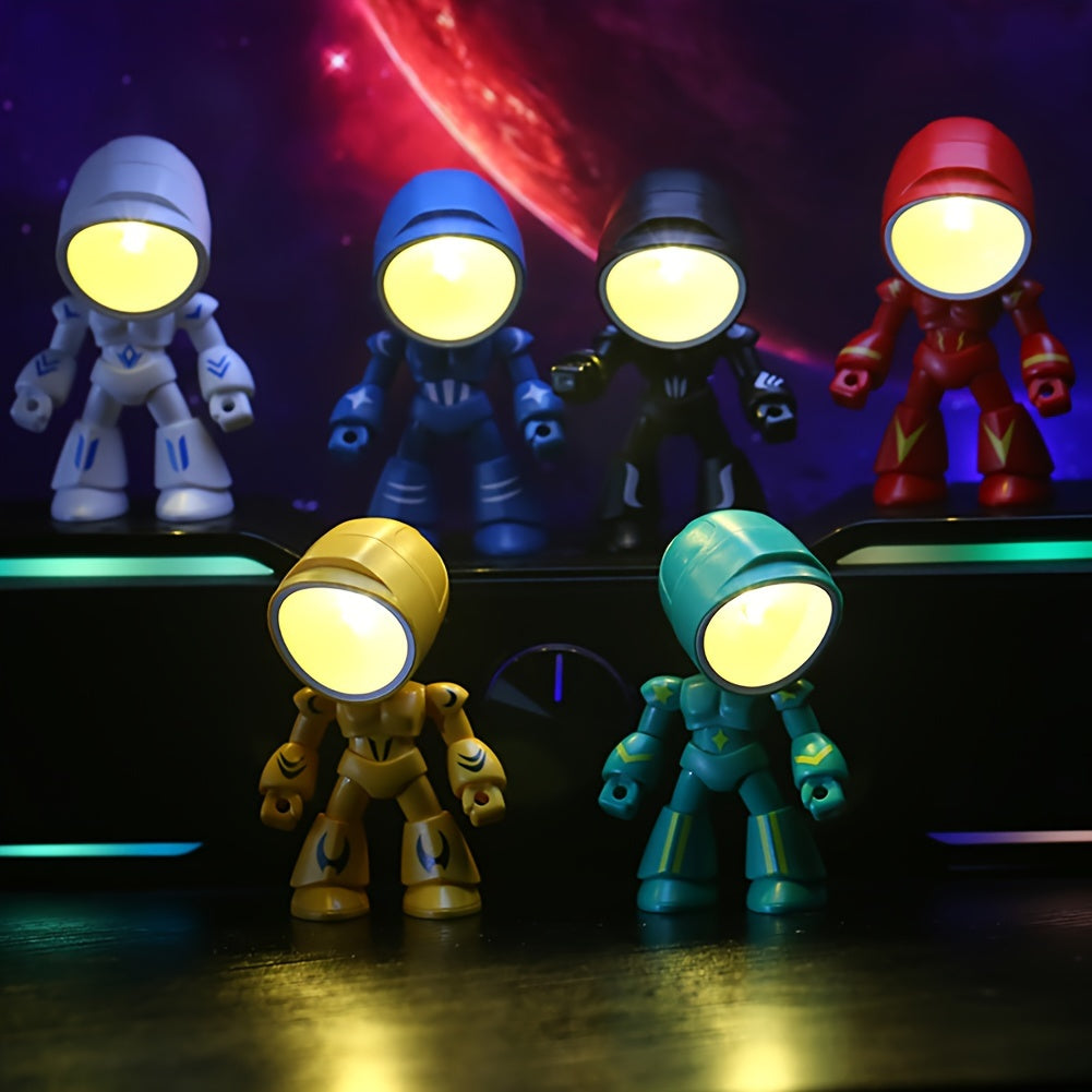 [Cute Robot Night Light] Cubidupi 1 Mini LED Cartoon Cute Robot Night Light, Desktop Decoration, Desk Lamp, Ideal Holiday Gift For Halloween, Christmas, Thanksgiving, New Year
