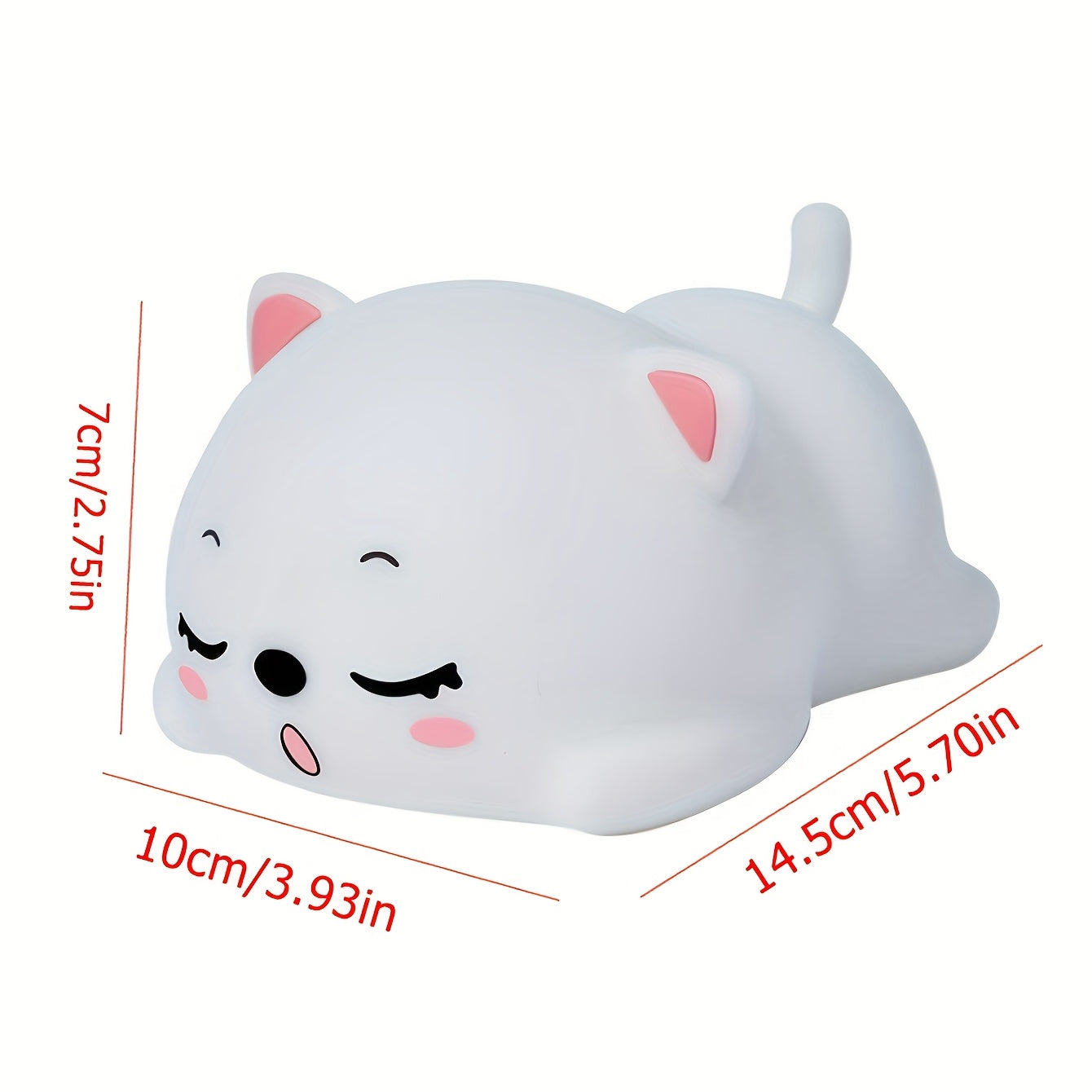 Adorable Cat-Shaped LED Night Light with Touch-Start Sleep Mode - Colorful Ambient Lighting for Relaxation, Ideal Birthday Gift, Rechargeable Battery, 800mAh, Relaxation Lighting | Playful Cat Design | Touch-Activated Light