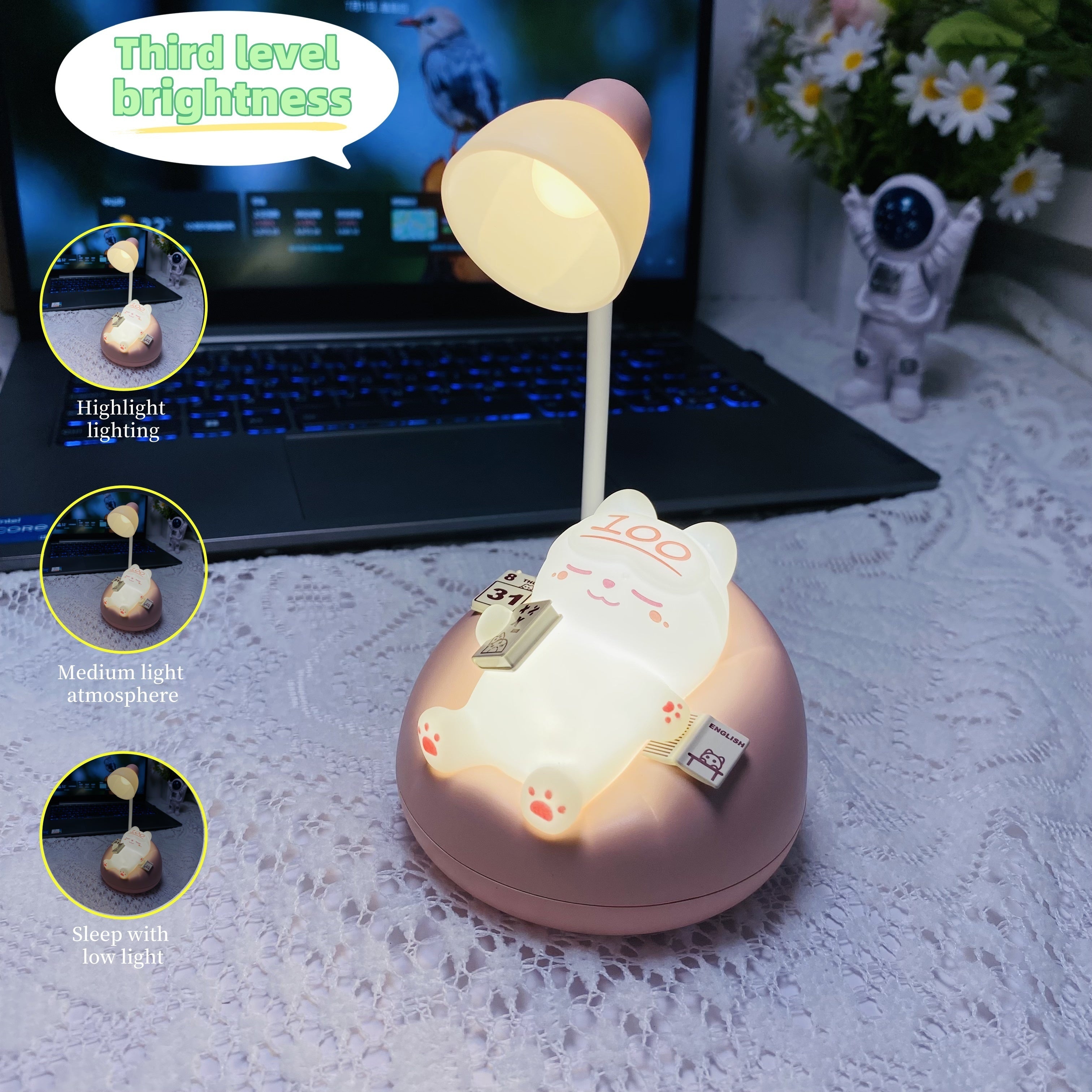 1pc cute sleeping cat style pat lights, USB charging atmosphere decorative lights, study office pat decoration table lights, bedroom atmosphere with sleeping lights, Thanksgiving, back-to-school season, birthday, New Year, holiday gift table lights for