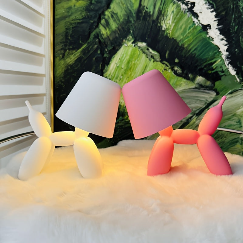 Creative Romantic Colorful Balloon Dog Table Lamp with Touch Switch, Three-color Light, Support for Dimmable Dimming, 2000mAh Storage Battery, Sausage Dog Atmosphere Light, Holiday Hotel Party, Valentine's Day Birthday Gift, Gift Light, Table Lamp