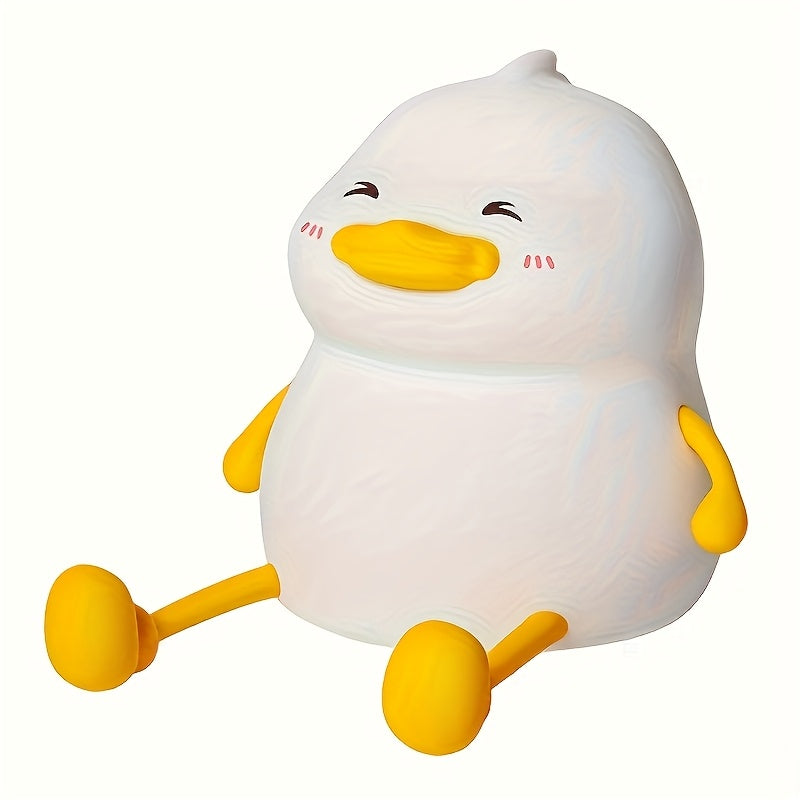Adorable Fatty Duck Tap Lamp - USB Rechargeable Adjustable Brightness Night Light with Cute Cartoon Design, Soft Glow for Bedroom Decor, Creative Birthday Gift for Home & Office, Duck Decor, Playful Design, Durable Plastic
