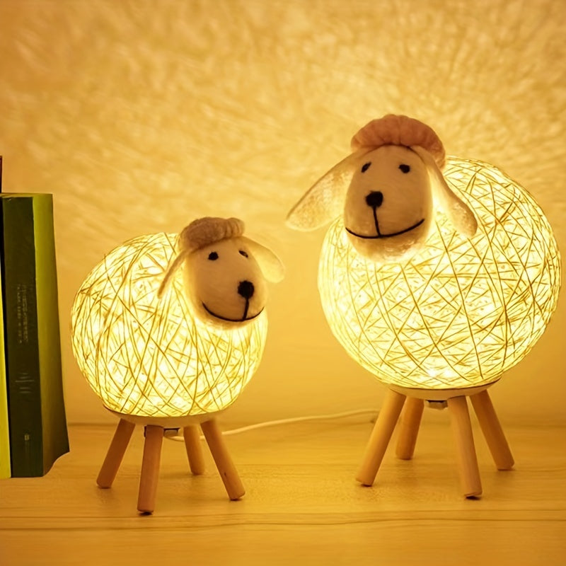 Creative Artistic Sheep-Shaped LED Table Lamp - Plug-In Night Light for Bedroom, Living Room - Ideal Holiday & Birthday Gifts, No Battery Included