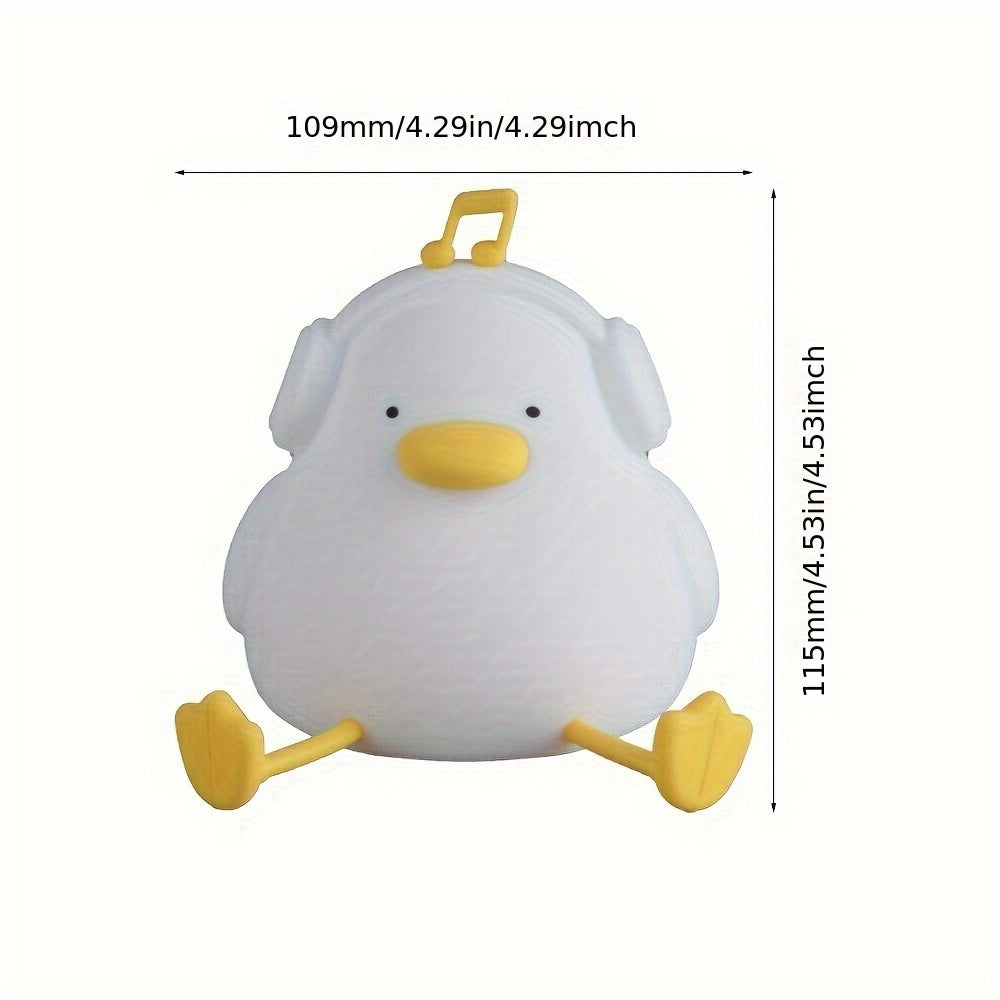 1pc Musical Duck Clap Light, RGB Colorful Night Lamp with Timer Function and Soft Eye-Protection Glow – Perfect Bedside or Gift for Friends, Mood Lighting, Room Decor, Decorative Light, Playful Design, Durable Build, Touch Control, Portable Light,