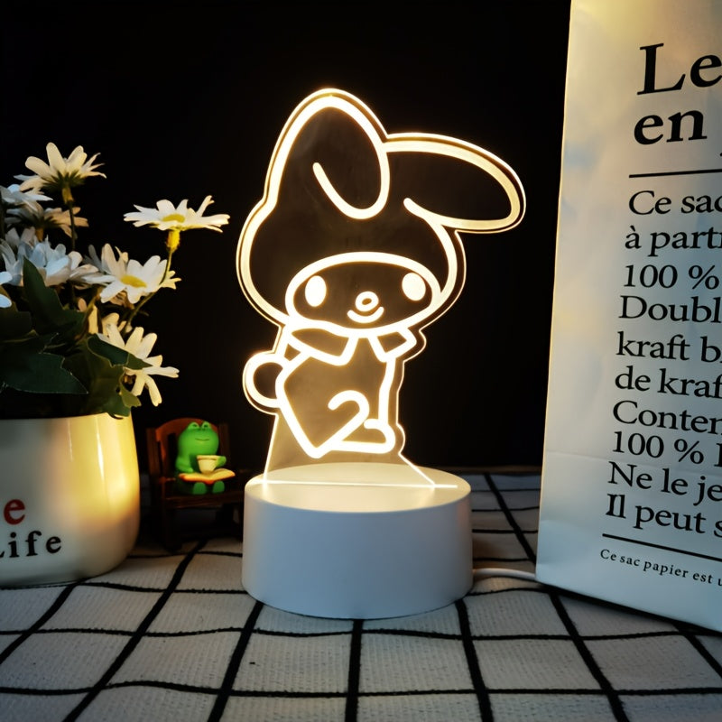 USB Powered Hello Kitty 1pc Modern Warm Color Night Light - Plastic Table Lamp, Desktop Decorative Light for Various Room Types, Wired, No Battery - Home Decoration, Enhance Holiday Atmosphere, Ideal Halloween Christmas Birthday Gift, christmas