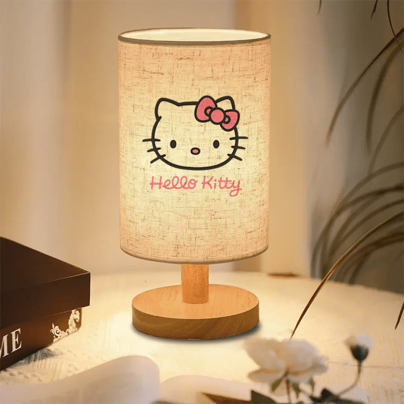 The for hello kitty Cute Nordic-Style Fabric Lampshade LED Table Lamp Is a Warm Little Night Light Suitable for Home Use, Perfect As a Gift for Your Daughter.