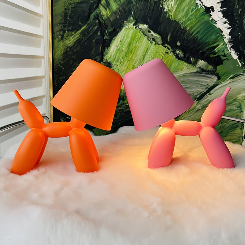 Creative Romantic Colorful Balloon Dog Table Lamp with Touch Switch, Three-color Light, Support for Dimmable Dimming, 2000mAh Storage Battery, Sausage Dog Atmosphere Light, Holiday Hotel Party, Valentine's Day Birthday Gift, Gift Light, Table Lamp