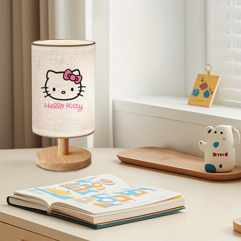 The for hello kitty Cute Nordic-Style Fabric Lampshade LED Table Lamp Is a Warm Little Night Light Suitable for Home Use, Perfect As a Gift for Your Daughter.