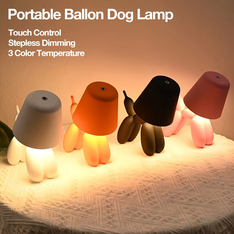 MetaLume Cute Doggy LED Table Lamp - Touch Control, 3 Color Temperature Adjustment, Rechargeable Battery-Powered, Modern Oil-Rubbed Finish for Home Decor, Perfect for Living Room, Bedroom, or Office, Dog Decor