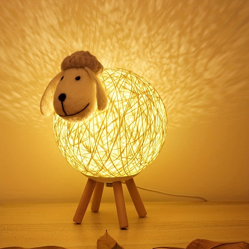Creative Artistic Sheep-Shaped LED Table Lamp - Plug-In Night Light for Bedroom, Living Room - Ideal Holiday & Birthday Gifts, No Battery Included