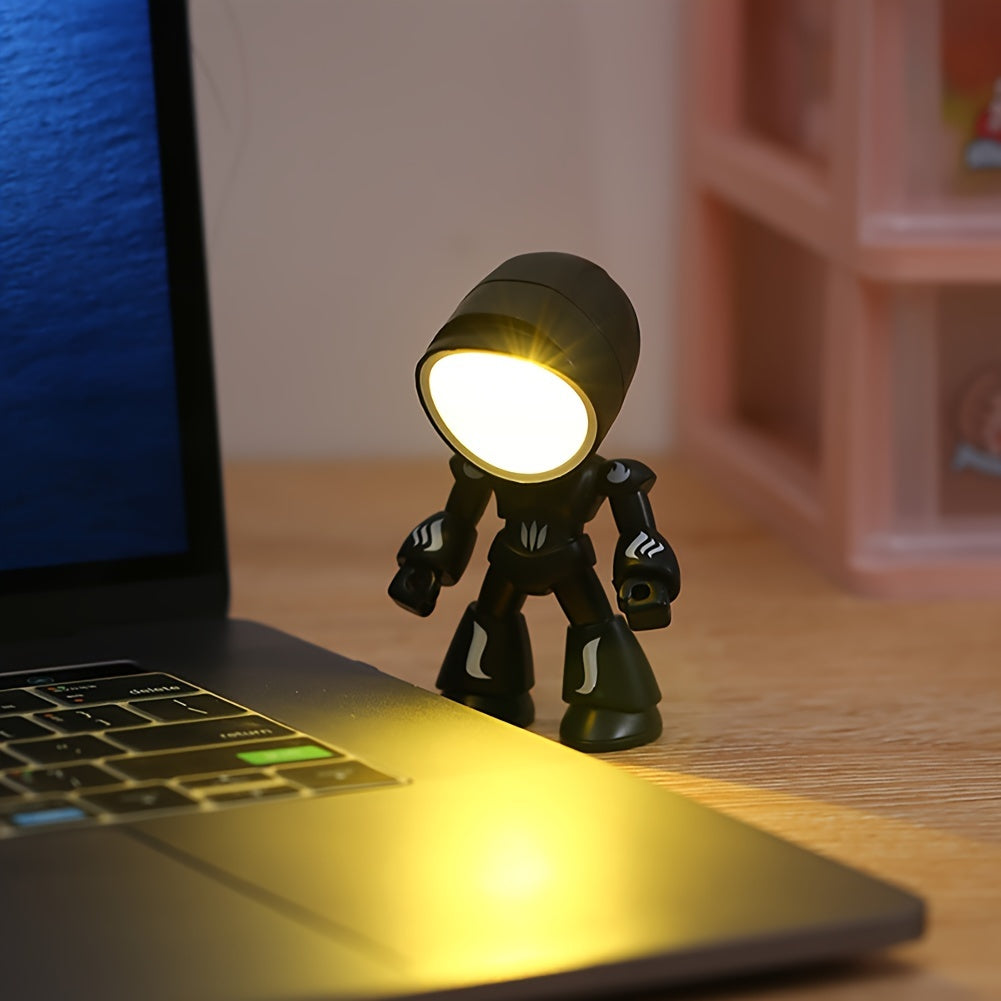[Cute Robot Night Light] Cubidupi 1 Mini LED Cartoon Cute Robot Night Light, Desktop Decoration, Desk Lamp, Ideal Holiday Gift For Halloween, Christmas, Thanksgiving, New Year