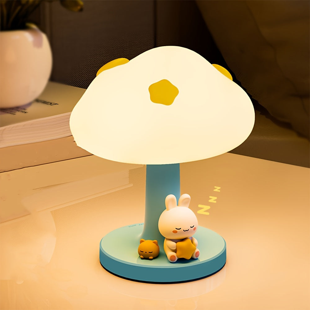 1 Cloud-Shaped USB Rechargeable Night Light with Touch Control - 3 Adjustable Brightness Levels, Indoor LED Desk Lamp for Bedroom, Living Room, Office, and Kids' Room, Relaxation Ambiance, Soft Glow, Relaxation Ambiance Lamp | Playful Design | USB