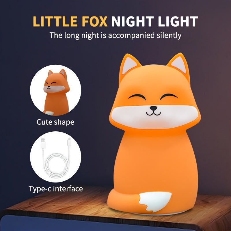 A Fox Night Light with Color-Changing Modes And a Timer Function, This Rechargeable Fox Night Light Is Perfect for Bedrooms And Living Rooms, Making It a Fun Home Decoration Suitable for New Year Parties And Valentine'S Day Gifts.