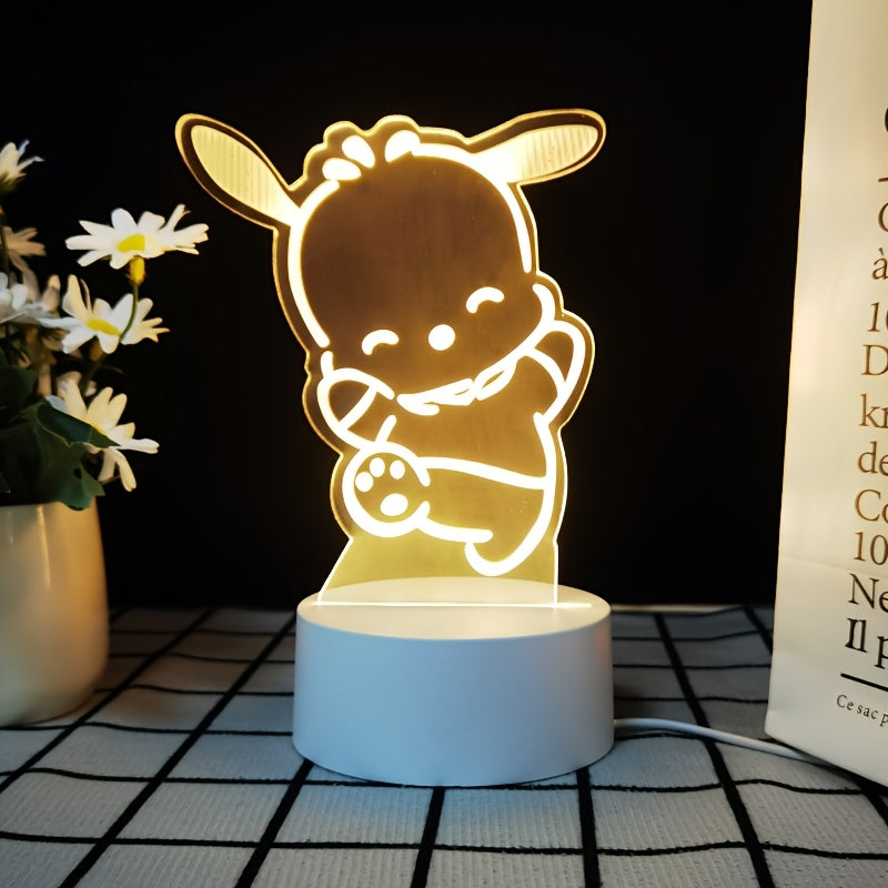 USB Powered Hello Kitty 1pc Modern Warm Color Night Light - Plastic Table Lamp, Desktop Decorative Light for Various Room Types, Wired, No Battery - Home Decoration, Enhance Holiday Atmosphere, Ideal Halloween Christmas Birthday Gift, christmas