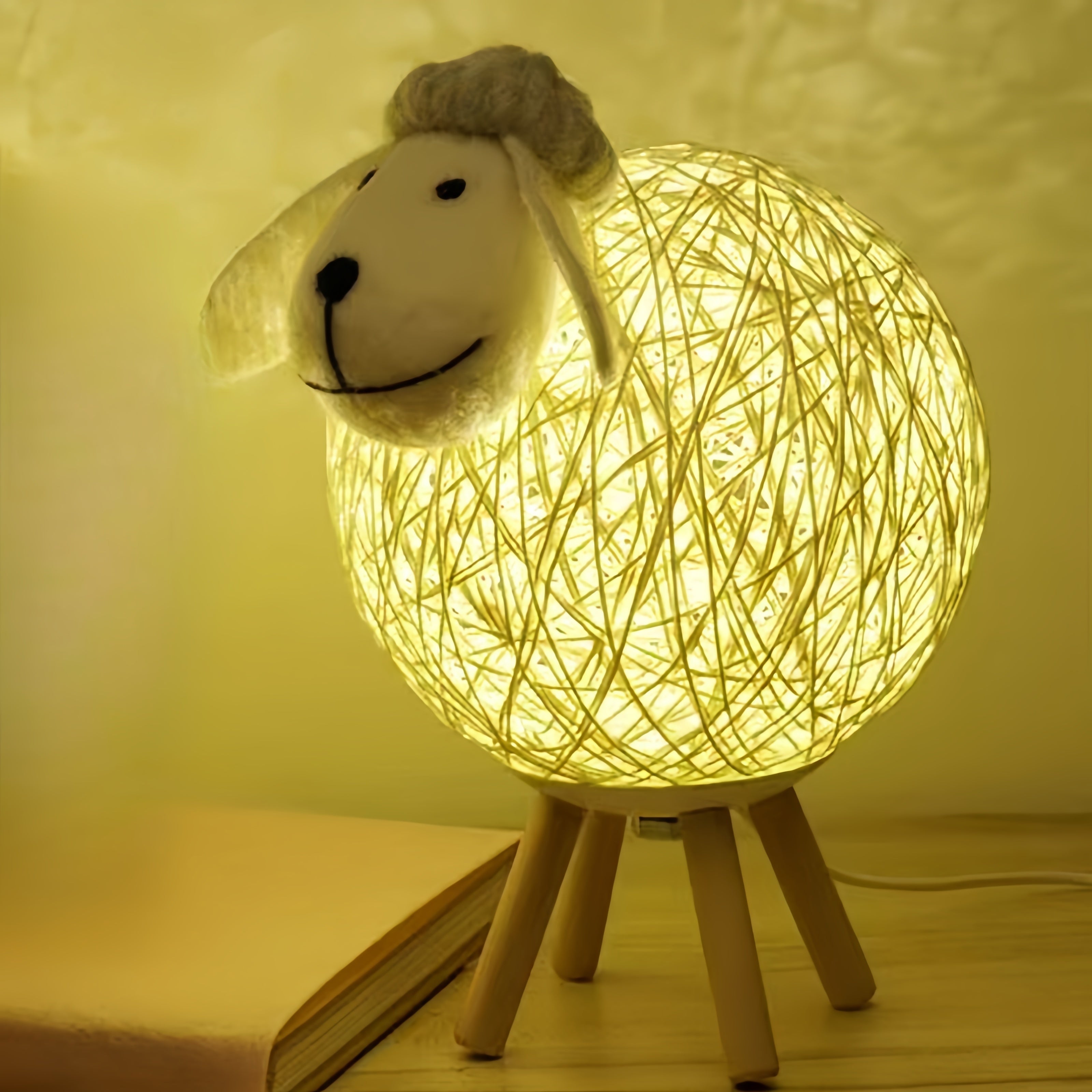 Creative Artistic Sheep-Shaped LED Table Lamp - Plug-In Night Light for Bedroom, Living Room - Ideal Holiday & Birthday Gifts, No Battery Included