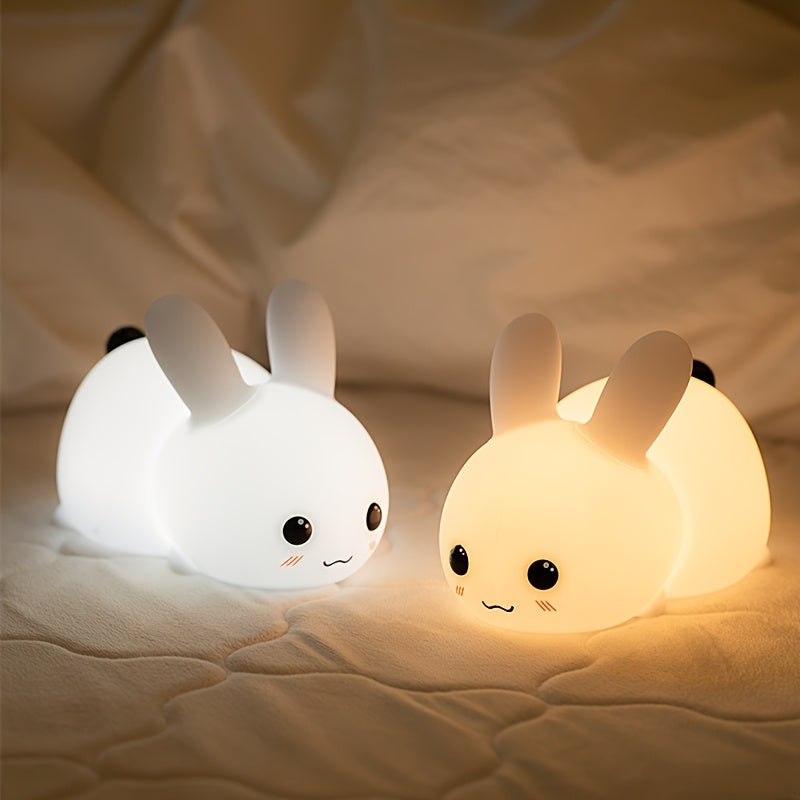 Cute Bunny Night Light, USB Rechargeable Cute Rabbit Night Light With Touch Sensor LED Night Light Adjustable Brightness Warm White Lights Collectible Dolls For Bedroom Collectible Dolls Gifts For Birthday Christmas Valentine'S Day