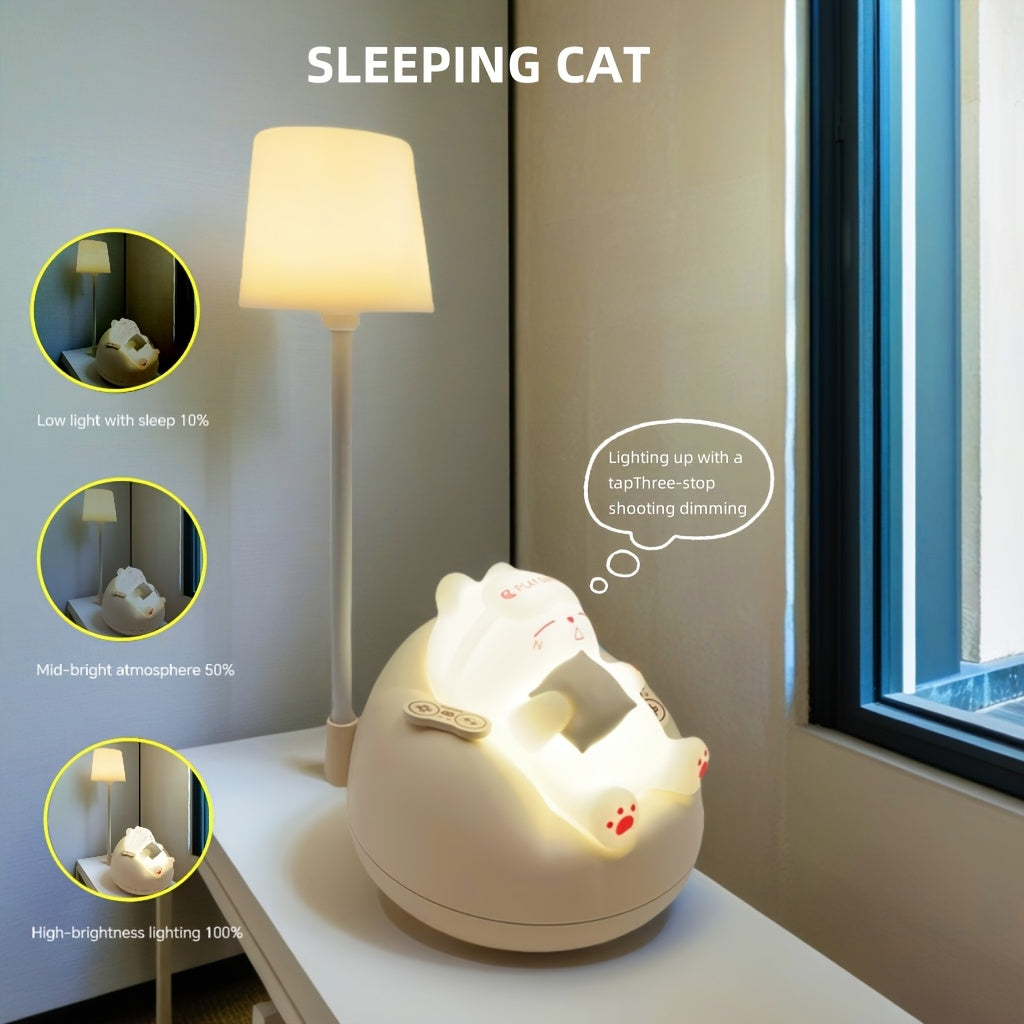 3 Brightness Levels Adjustable USB Charging Portable Night Light for Bedroom Bedside, Dormitory Sleep Companion LED Ambient Light, Christmas, Father'S Day, Mother'S Day, Thanksgiving Day, Valentine'S Day, Birthday, Festival Gift Desk Lamp