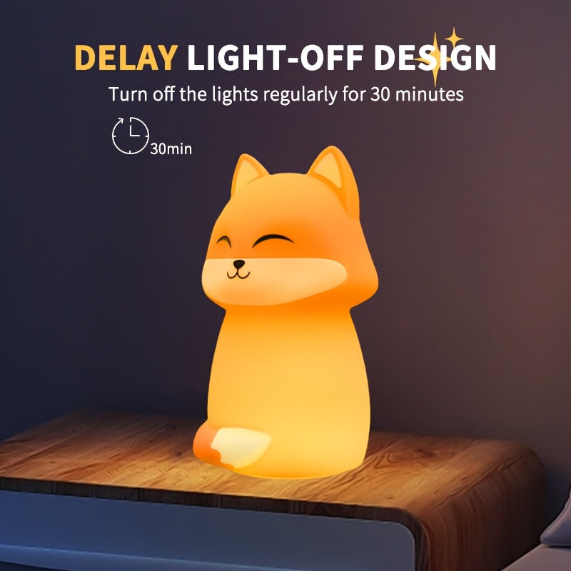 A Fox Night Light with Color-Changing Modes And a Timer Function, This Rechargeable Fox Night Light Is Perfect for Bedrooms And Living Rooms, Making It a Fun Home Decoration Suitable for New Year Parties And Valentine'S Day Gifts.