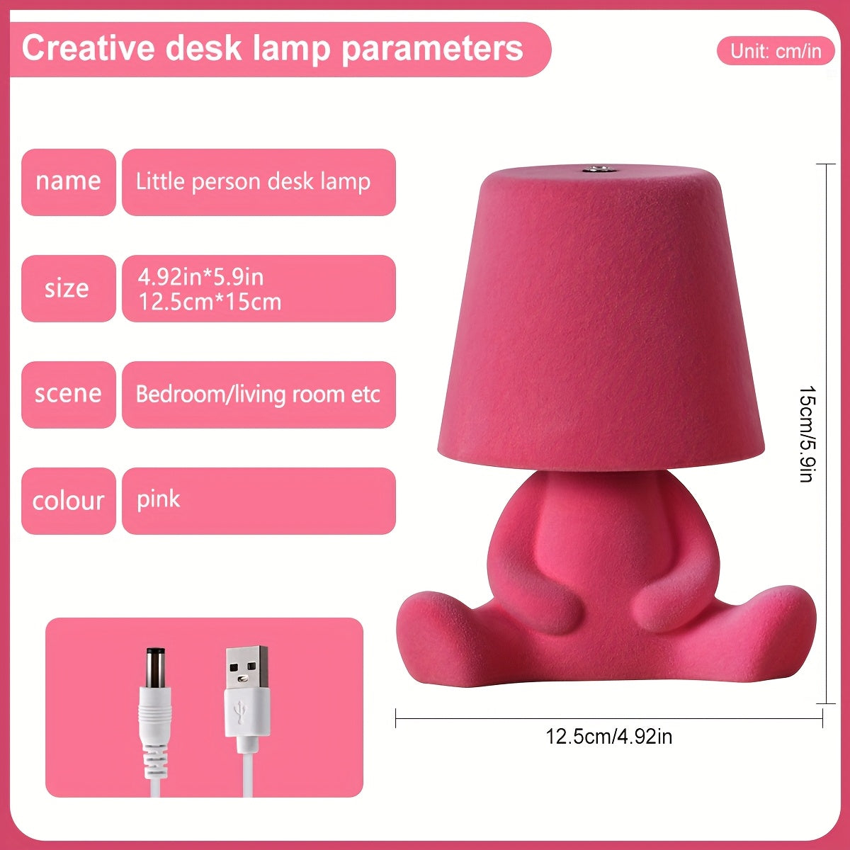 [NewAoNaSen Cute Lamp] NewAoNaSen Cute Cartoon Plush Doll Desk Lamp | Adjustable 3-Color Touch Switch, Portable Rechargeable 1200mAh Battery, Adorable Animal Design for Bedroom & Living Room Decor, Valentine's Gift