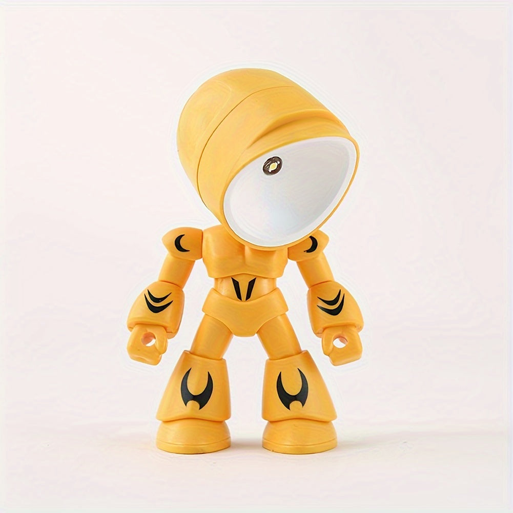 [Cute Robot Night Light] Cubidupi 1 Mini LED Cartoon Cute Robot Night Light, Desktop Decoration, Desk Lamp, Ideal Holiday Gift For Halloween, Christmas, Thanksgiving, New Year