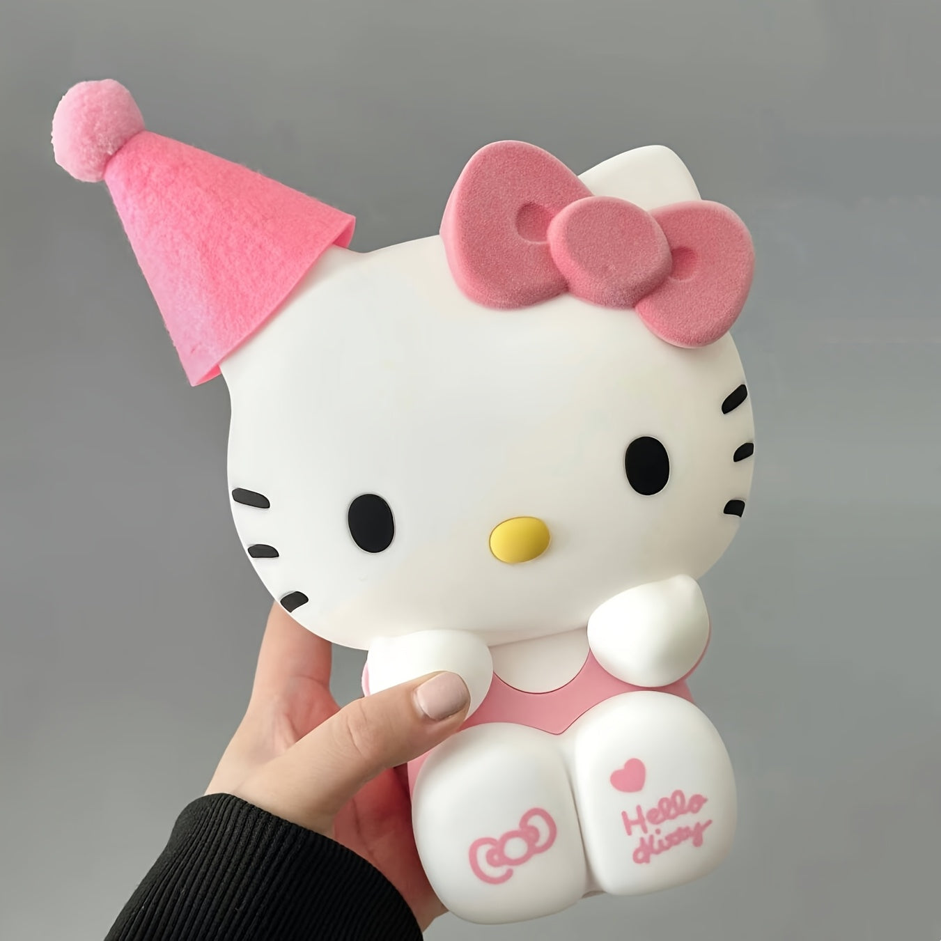 [Cute Hello Kitty] Sanrio Hello Kitty Pink USB Night Light | Cute Style Silicone Soft Touch 2-level Adjustable 3-Color Light Remote Control Built-in 1200mAh Battery Supports USB Charging For Decoration Bedroom Sleeping Daily Or Birthday Gifts