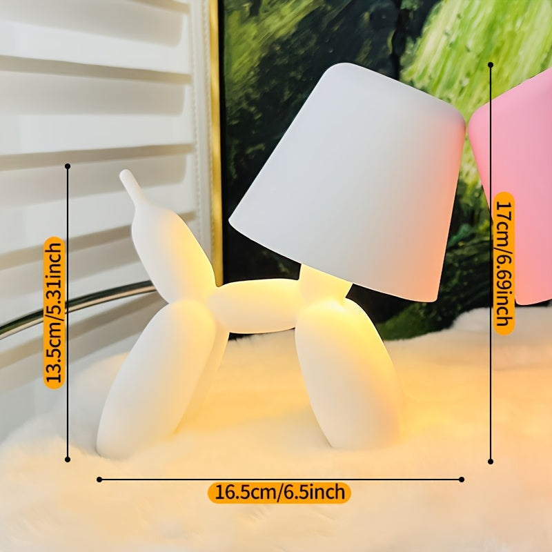 Creative Romantic Colorful Balloon Dog Table Lamp with Touch Switch, Three-color Light, Support for Dimmable Dimming, 2000mAh Storage Battery, Sausage Dog Atmosphere Light, Holiday Hotel Party, Valentine's Day Birthday Gift, Gift Light, Table Lamp