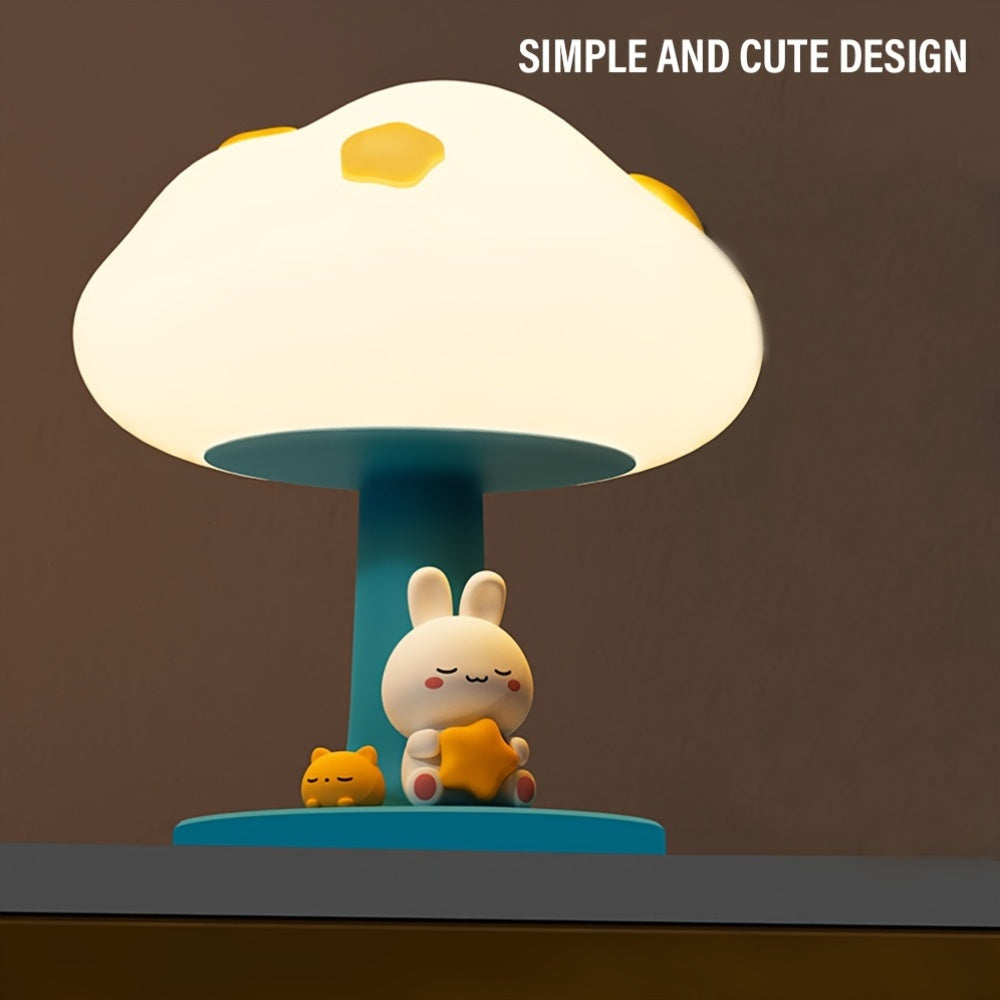 1 Cloud-Shaped USB Rechargeable Night Light with Touch Control - 3 Adjustable Brightness Levels, Indoor LED Desk Lamp for Bedroom, Living Room, Office, and Kids' Room, Relaxation Ambiance, Soft Glow, Relaxation Ambiance Lamp | Playful Design | USB